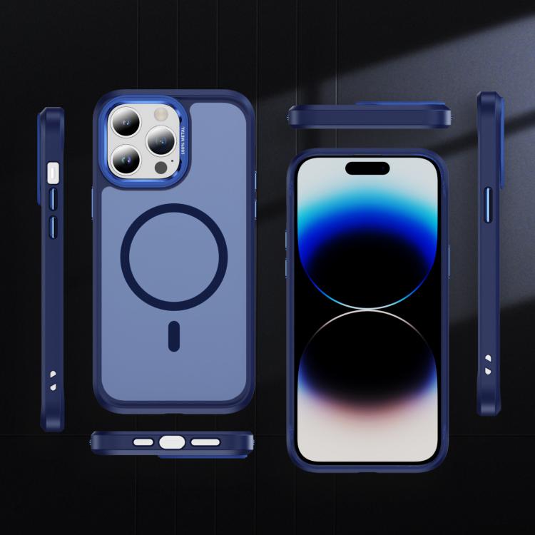 For iPhone 14 Pro Max Hardware Lens Protection MagSafe Magnetic PC Hybrid TPU Phone Case