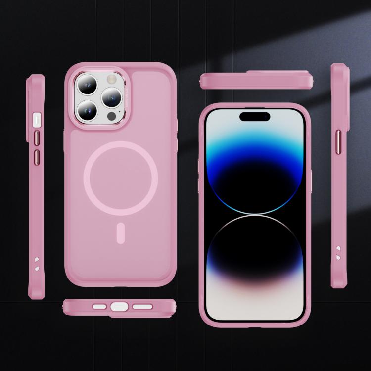 For iPhone 14 Pro Hardware Lens Protection MagSafe Magnetic PC Hybrid TPU Phone Case