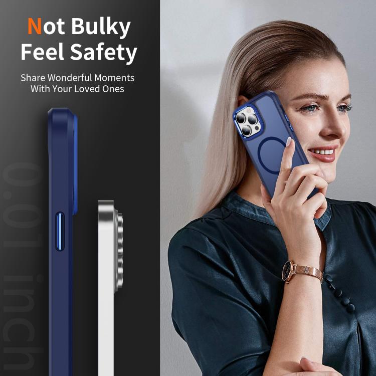 For iPhone 14 Pro Hardware Lens Protection MagSafe Magnetic PC Hybrid TPU Phone Case