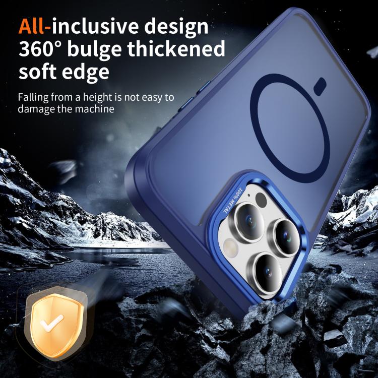 For iPhone 14 Pro Hardware Lens Protection MagSafe Magnetic PC Hybrid TPU Phone Case