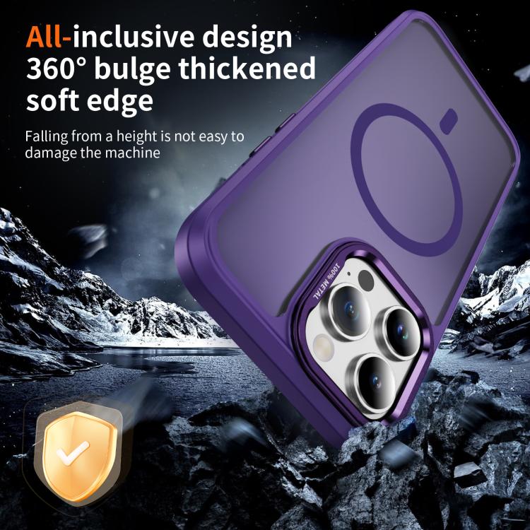 For iPhone 14 Pro Hardware Lens Protection MagSafe Magnetic PC Hybrid TPU Phone Case