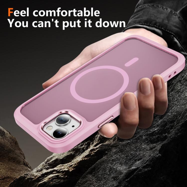 For iPhone 14 / 13 Hardware Lens Protection MagSafe Magnetic PC Hybrid TPU Phone Case