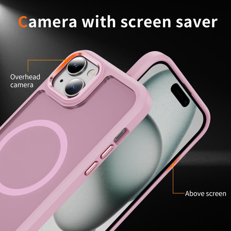 For iPhone 14 / 13 Hardware Lens Protection MagSafe Magnetic PC Hybrid TPU Phone Case