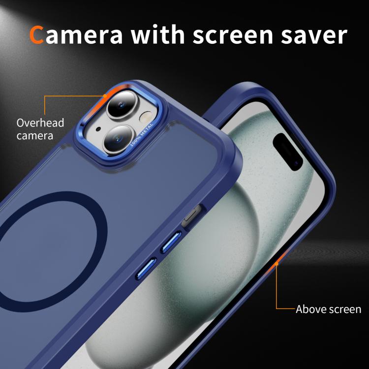 For iPhone 14 / 13 Hardware Lens Protection MagSafe Magnetic PC Hybrid TPU Phone Case