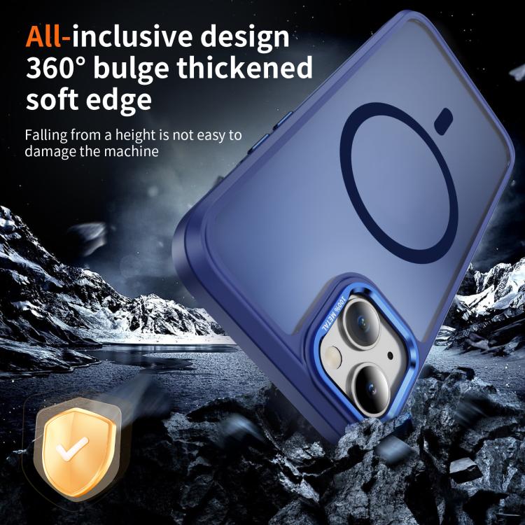 For iPhone 14 / 13 Hardware Lens Protection MagSafe Magnetic PC Hybrid TPU Phone Case