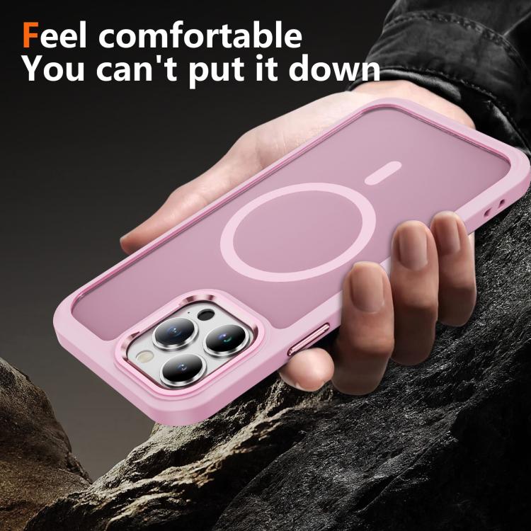 For iPhone 13 Pro Hardware Lens Protection MagSafe Magnetic PC Hybrid TPU Phone Case