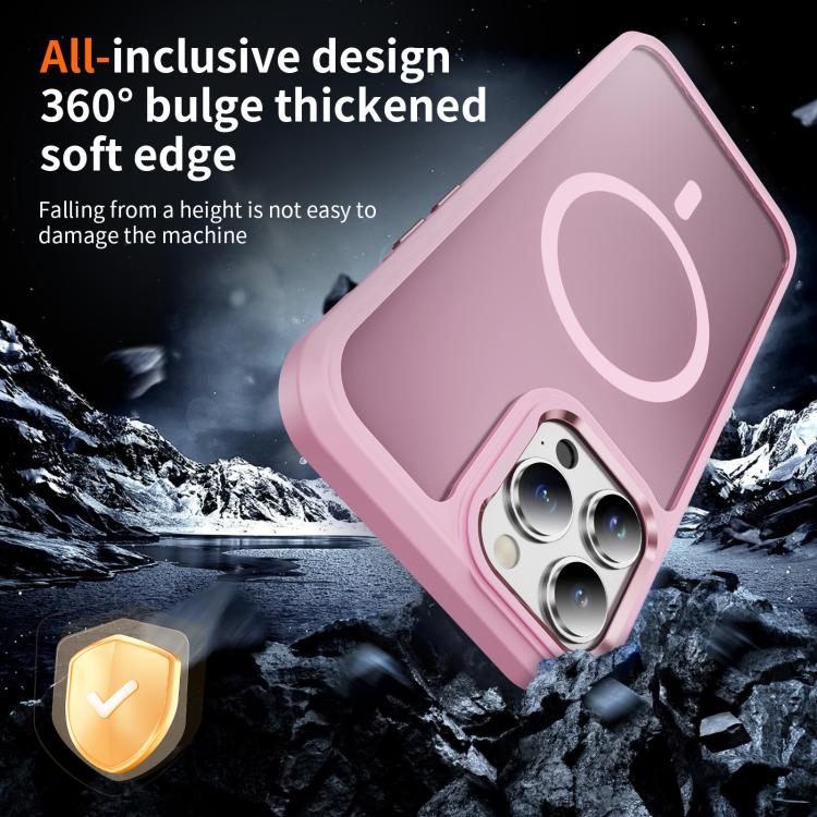 For iPhone 13 Pro Hardware Lens Protection MagSafe Magnetic PC Hybrid TPU Phone Case