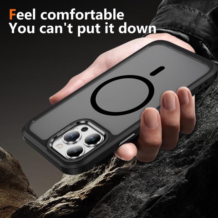 For iPhone 13 Pro Hardware Lens Protection MagSafe Magnetic PC Hybrid TPU Phone Case