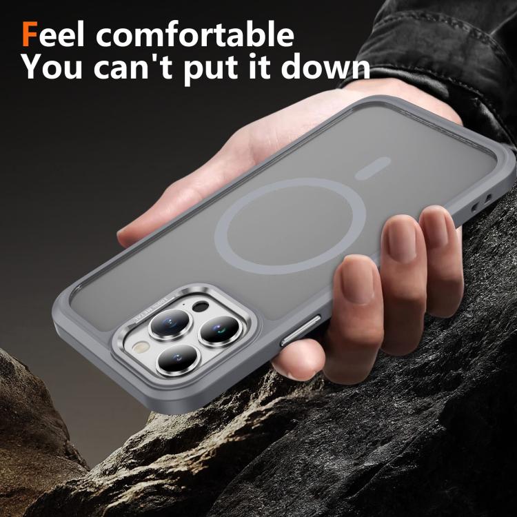 For iPhone 13 Pro Hardware Lens Protection MagSafe Magnetic PC Hybrid TPU Phone Case