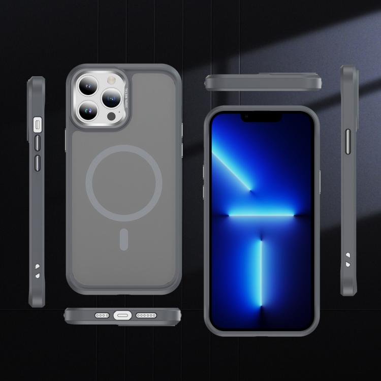 For iPhone 13 Pro Hardware Lens Protection MagSafe Magnetic PC Hybrid TPU Phone Case
