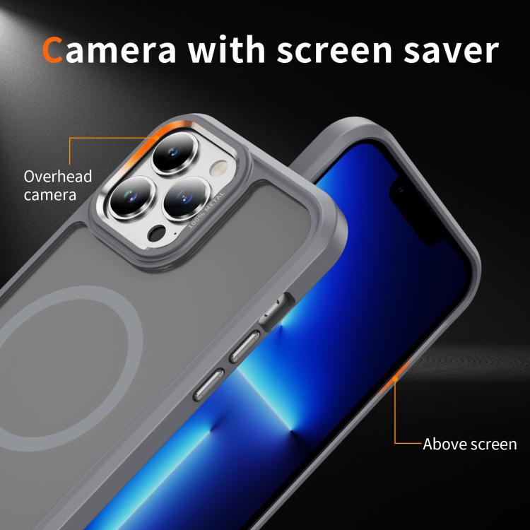 For iPhone 13 Pro Hardware Lens Protection MagSafe Magnetic PC Hybrid TPU Phone Case