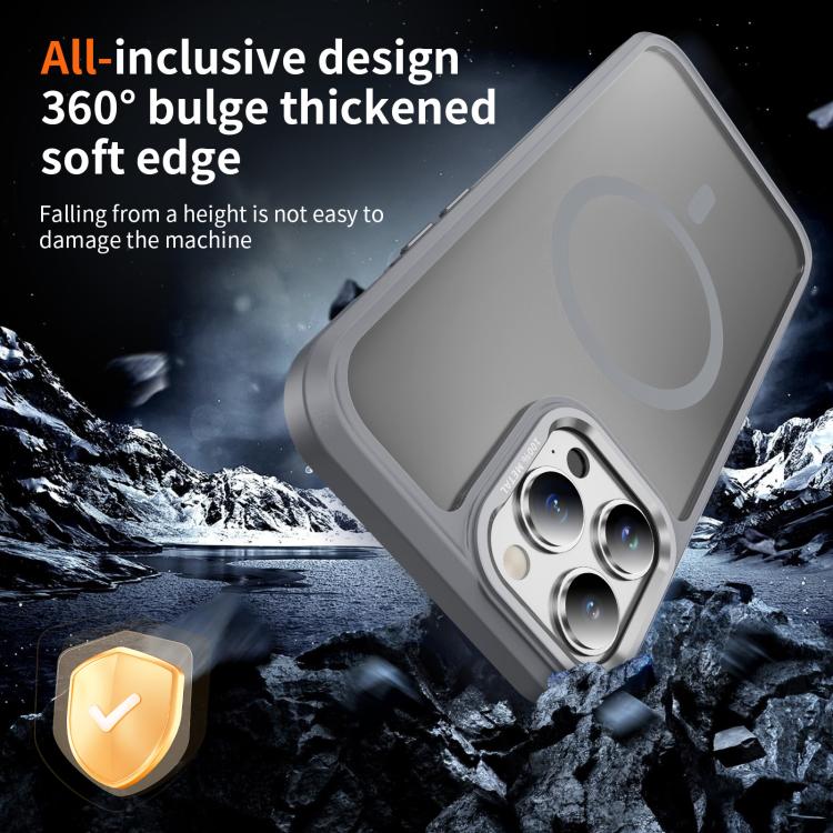 For iPhone 13 Pro Hardware Lens Protection MagSafe Magnetic PC Hybrid TPU Phone Case