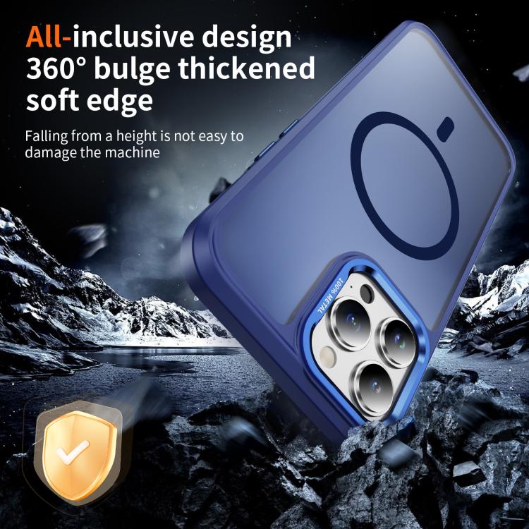 For iPhone 13 Pro Hardware Lens Protection MagSafe Magnetic PC Hybrid TPU Phone Case