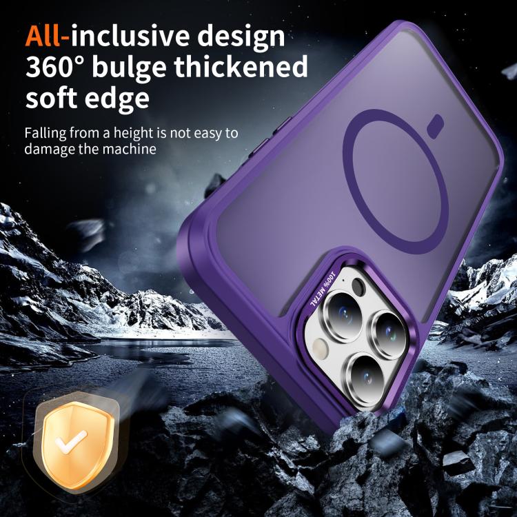 For iPhone 13 Pro Hardware Lens Protection MagSafe Magnetic PC Hybrid TPU Phone Case