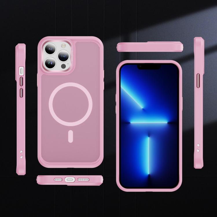 For iPhone 13 Pro Max Hardware Lens Protection MagSafe Magnetic PC Hybrid TPU Phone Case