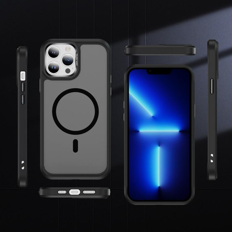 For iPhone 13 Pro Max Hardware Lens Protection MagSafe Magnetic PC Hybrid TPU Phone Case