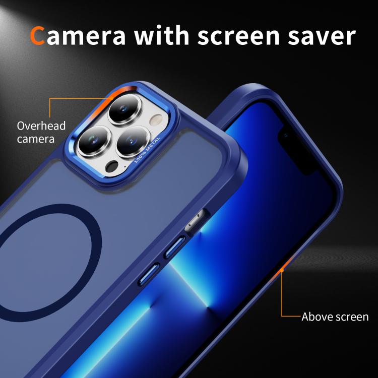 For iPhone 13 Pro Max Hardware Lens Protection MagSafe Magnetic PC Hybrid TPU Phone Case