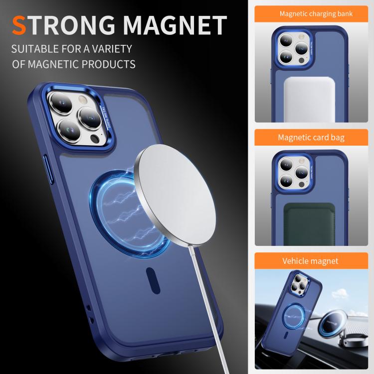 For iPhone 13 Pro Max Hardware Lens Protection MagSafe Magnetic PC Hybrid TPU Phone Case