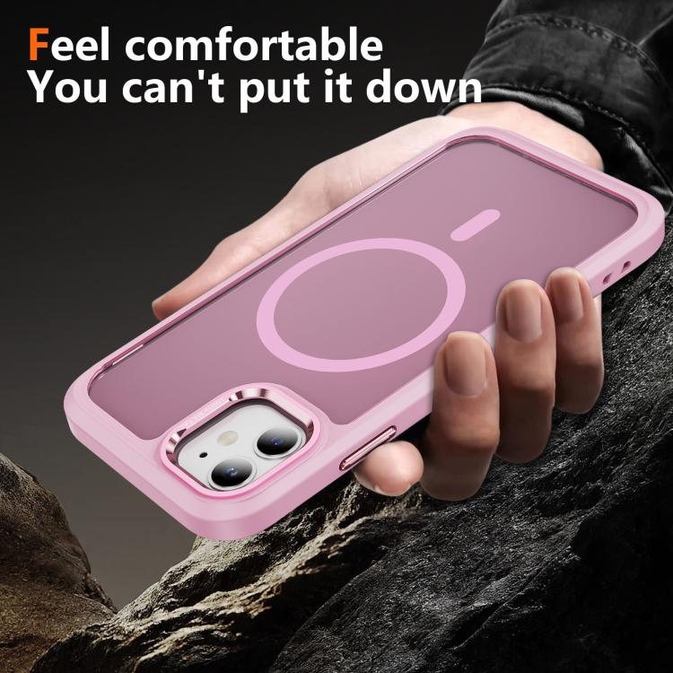 For iPhone 12 / 12 Pro Hardware Lens Protection MagSafe Magnetic PC Hybrid TPU Phone Case