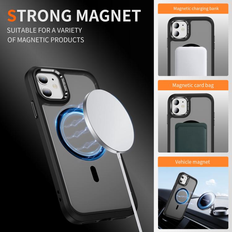 For iPhone 12 / 12 Pro Hardware Lens Protection MagSafe Magnetic PC Hybrid TPU Phone Case