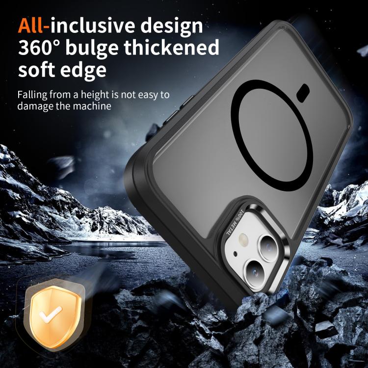 For iPhone 12 / 12 Pro Hardware Lens Protection MagSafe Magnetic PC Hybrid TPU Phone Case