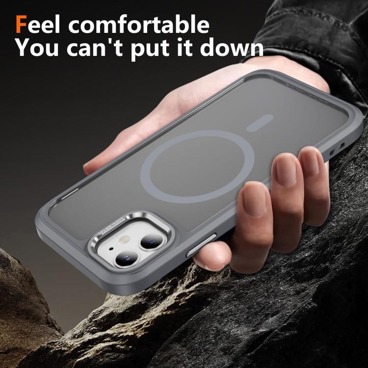 For iPhone 12 / 12 Pro Hardware Lens Protection MagSafe Magnetic PC Hybrid TPU Phone Case