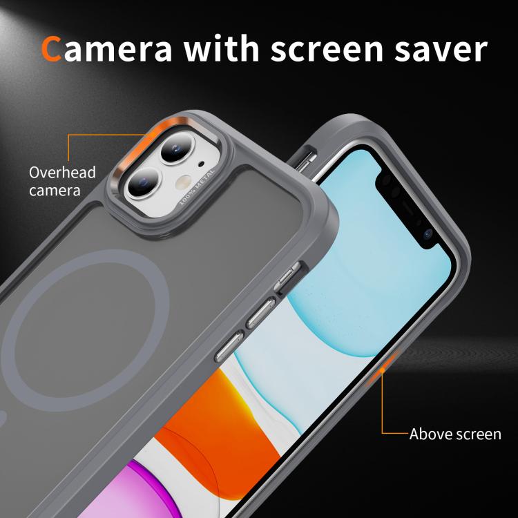 For iPhone 12 / 12 Pro Hardware Lens Protection MagSafe Magnetic PC Hybrid TPU Phone Case