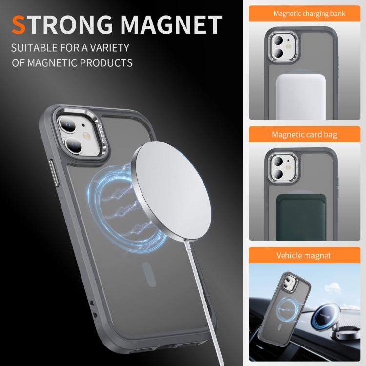 For iPhone 12 / 12 Pro Hardware Lens Protection MagSafe Magnetic PC Hybrid TPU Phone Case