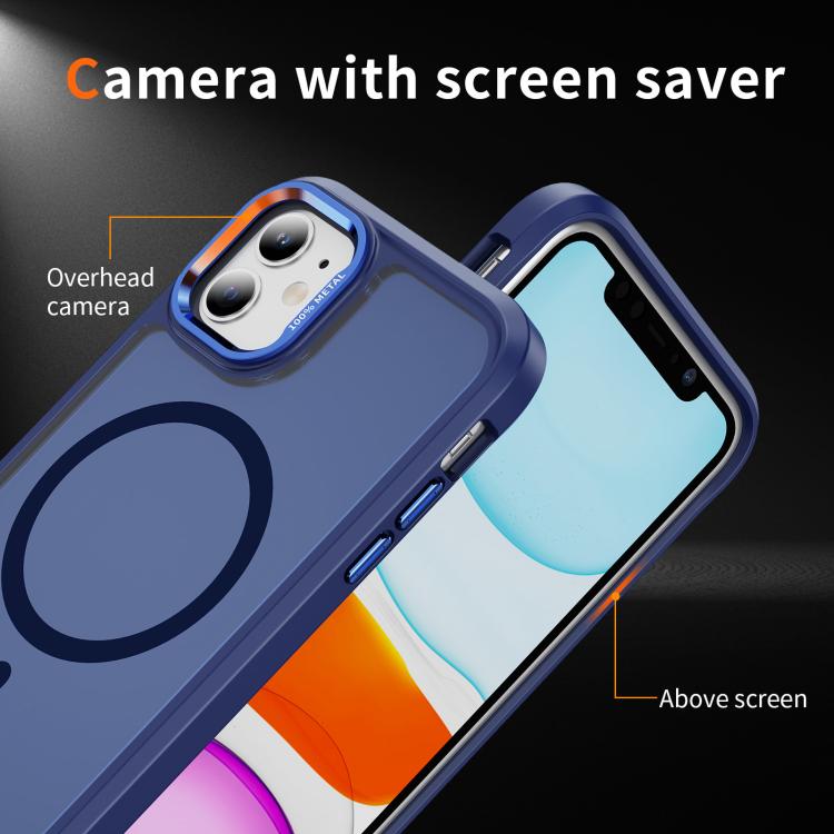 For iPhone 12 / 12 Pro Hardware Lens Protection MagSafe Magnetic PC Hybrid TPU Phone Case