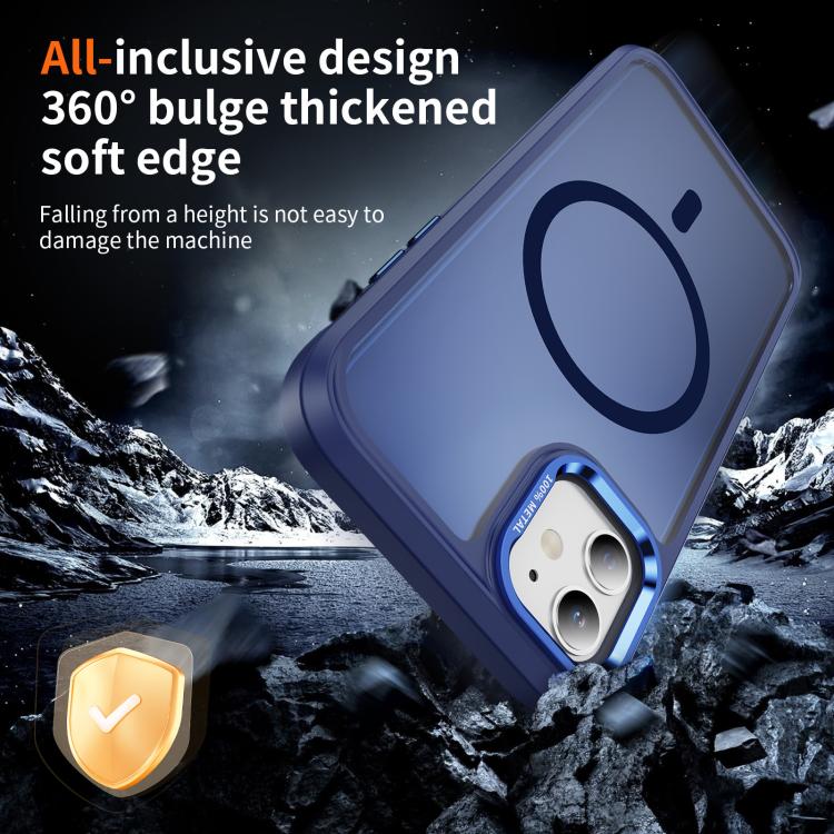 For iPhone 12 / 12 Pro Hardware Lens Protection MagSafe Magnetic PC Hybrid TPU Phone Case