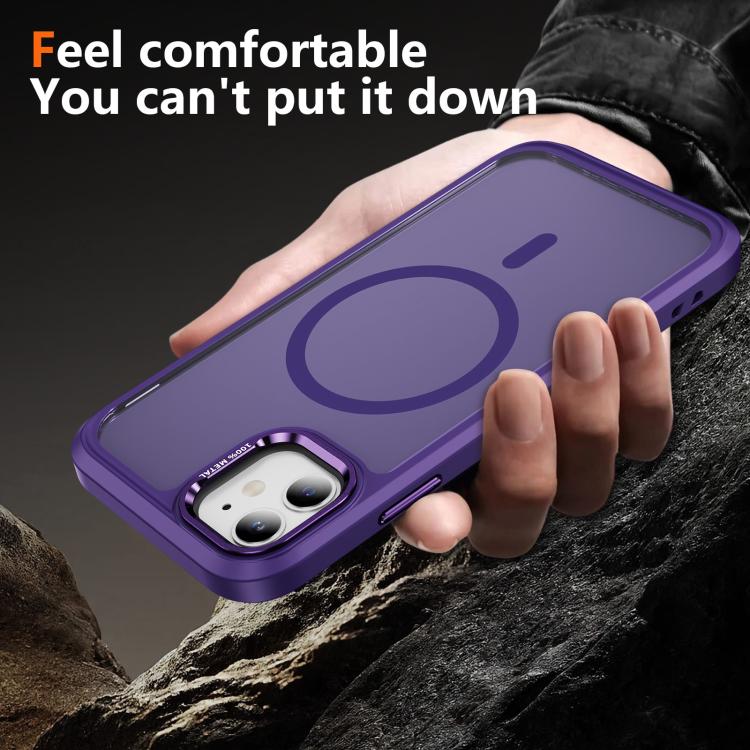 For iPhone 12 / 12 Pro Hardware Lens Protection MagSafe Magnetic PC Hybrid TPU Phone Case