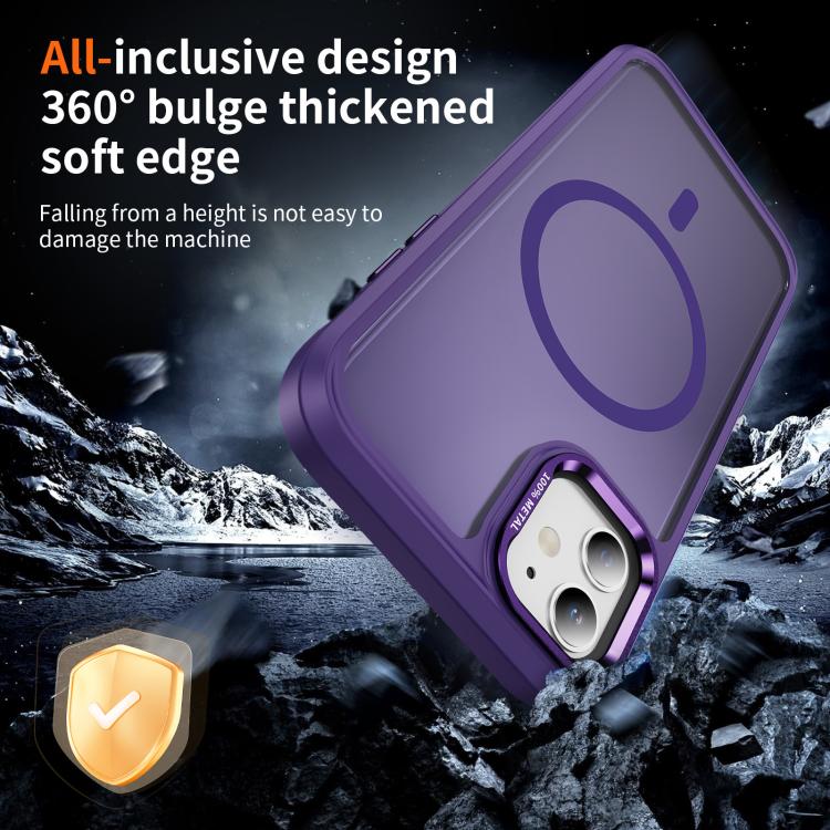 For iPhone 12 / 12 Pro Hardware Lens Protection MagSafe Magnetic PC Hybrid TPU Phone Case