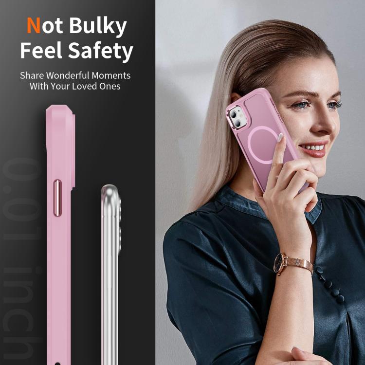 For iPhone 11 Hardware Lens Protection MagSafe Magnetic PC Hybrid TPU Phone Case