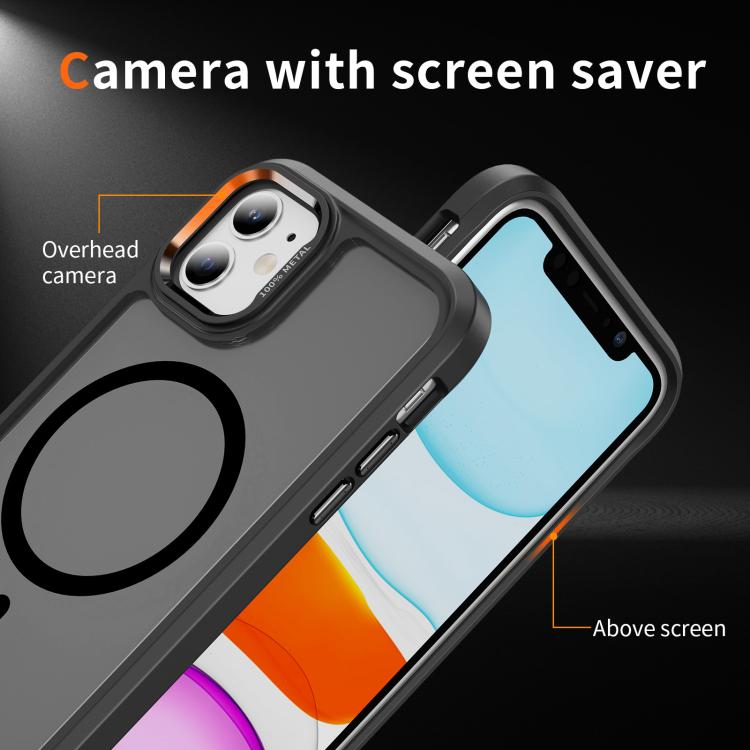 For iPhone 11 Hardware Lens Protection MagSafe Magnetic PC Hybrid TPU Phone Case