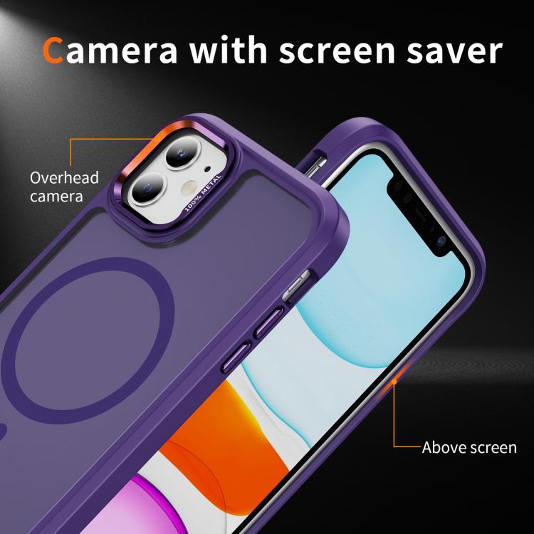 For iPhone 11 Hardware Lens Protection MagSafe Magnetic PC Hybrid TPU Phone Case