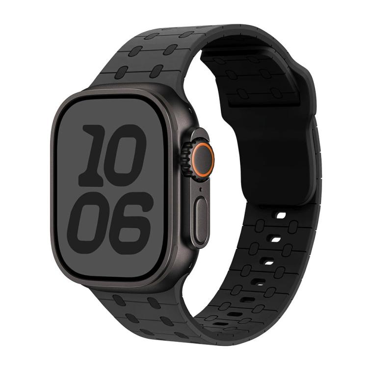 For Apple Watch 46mm / 49mm / 45mm / 44mm Three-color Reverse Buckle Silicone Watch Band