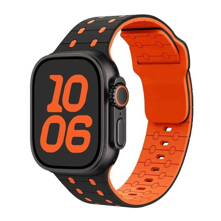 For Apple Watch 42mm / 41mm / 40mm / 38mm Three-color Reverse Buckle Silicone Watch Band