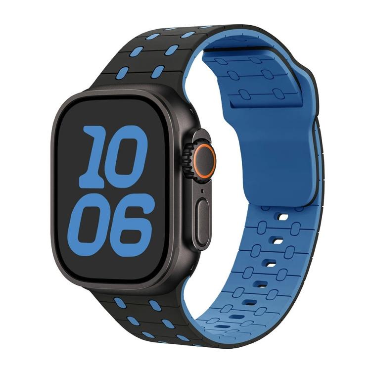 For Apple Watch 42mm / 41mm / 40mm / 38mm Three-color Reverse Buckle Silicone Watch Band