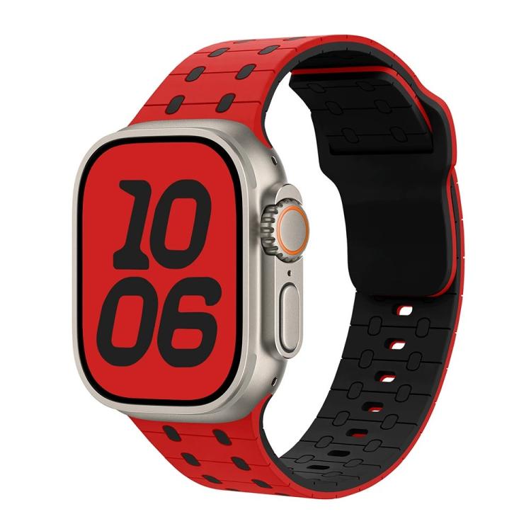 For Apple Watch 42mm / 41mm / 40mm / 38mm Three-color Reverse Buckle Silicone Watch Band