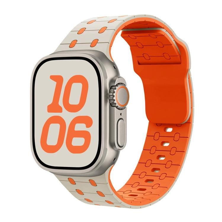 For Apple Watch 42mm / 41mm / 40mm / 38mm Three-color Reverse Buckle Silicone Watch Band