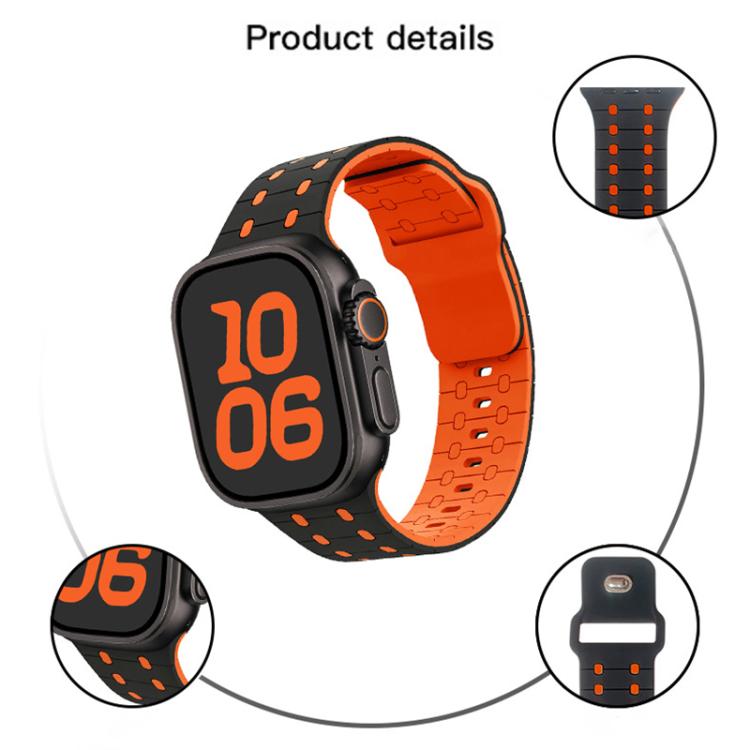 For Apple Watch 42mm / 41mm / 40mm / 38mm Three-color Reverse Buckle Silicone Watch Band