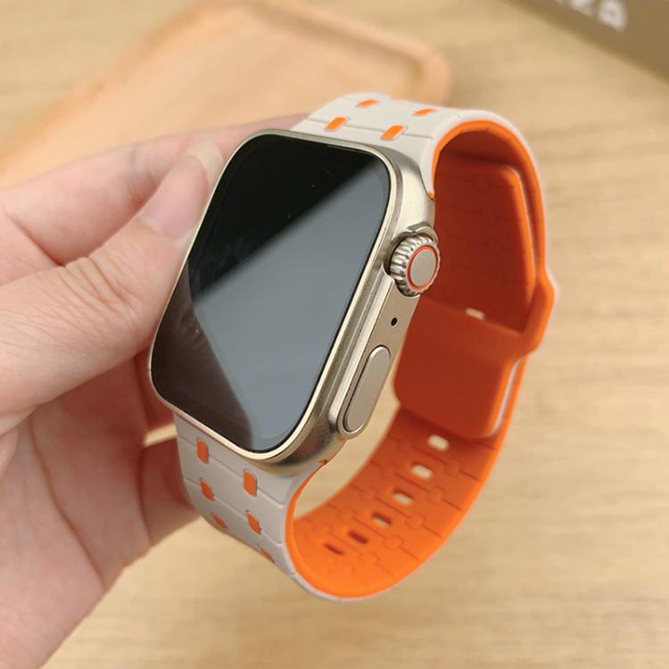 For Apple Watch 42mm / 41mm / 40mm / 38mm Three-color Reverse Buckle Silicone Watch Band