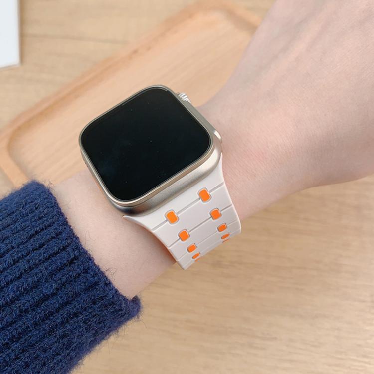 For Apple Watch 46mm / 49mm / 45mm / 44mm Three-color Reverse Buckle Silicone Watch Band