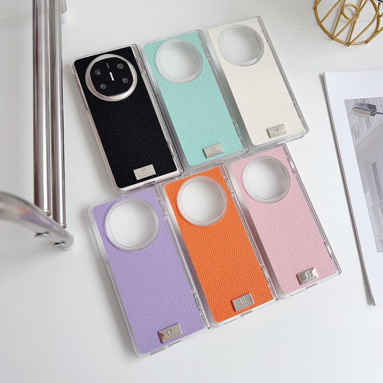 For Huawei Mate X3 / X5 Transparent Edge Spring Axis Litchi Texture Phone Case