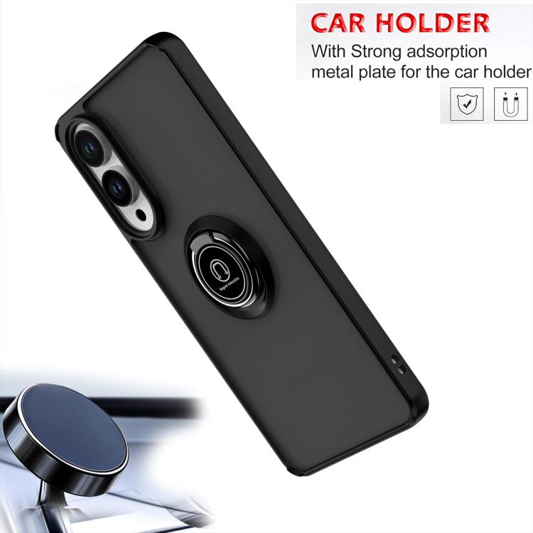 For Samsung Galaxy S25 Edge 5G Q Shadow 1 Series TPU + PC Phone Case with Ring