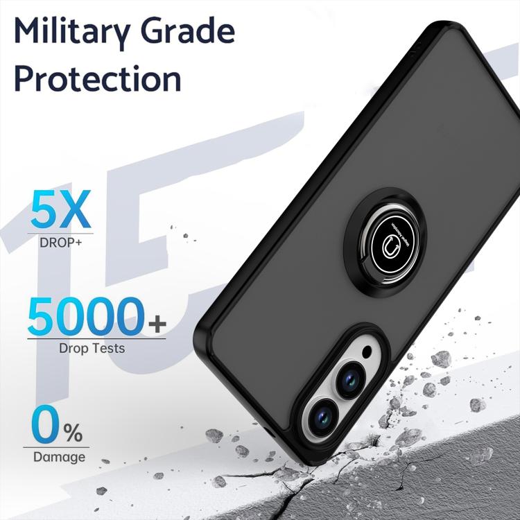 For Samsung Galaxy S25 Edge 5G Q Shadow 1 Series TPU + PC Phone Case with Ring