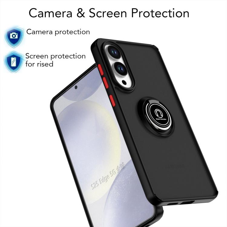 For Samsung Galaxy S25 Edge 5G Q Shadow 1 Series TPU + PC Phone Case with Ring