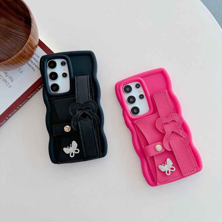 For Samsung Galaxy A32 4G Wristband Leather Love Holder Card Bag Phone Case