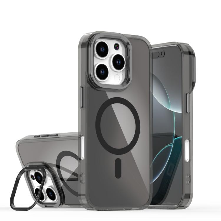 For iPhone 16 Pro Plating Gradient Discolor MagSafe Phone Case with Holder