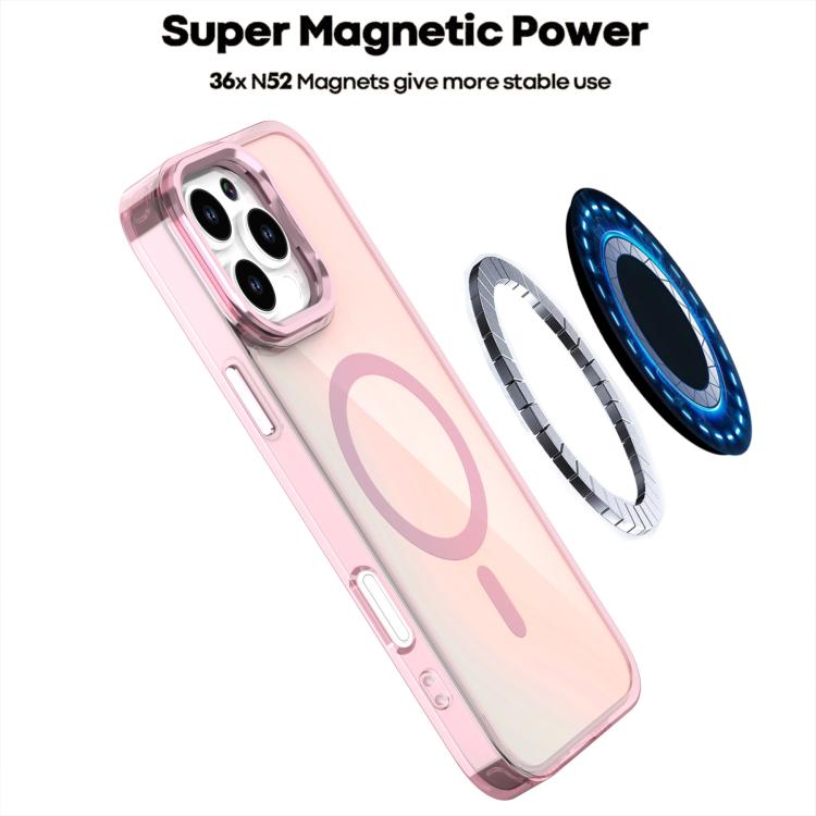 For iPhone 15 Plating Gradient Discolor MagSafe Phone Case with Holder